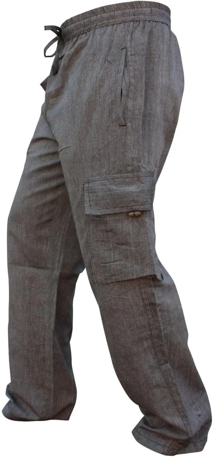 Shopoholic Fashion Mens Light Weight Plain Hippy Combat Trouser