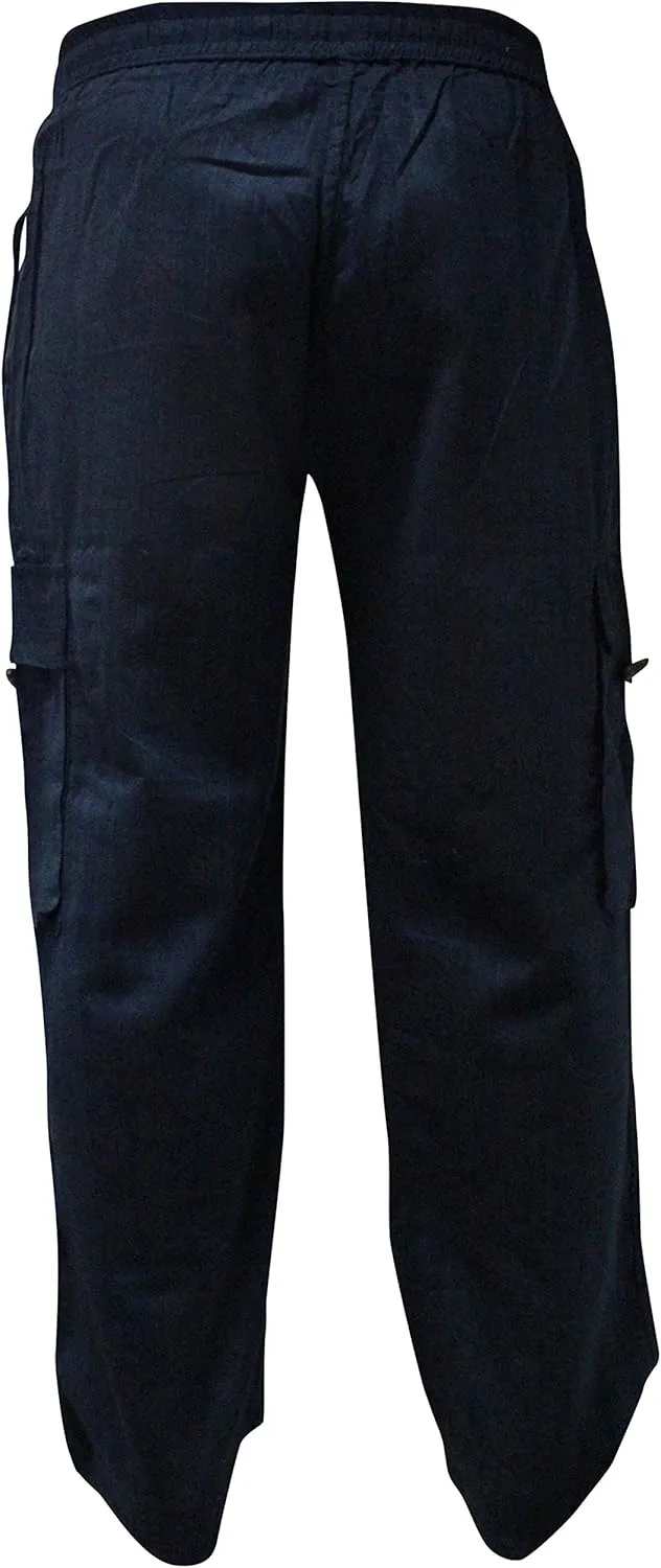 Shopoholic Fashion Mens Light Weight Plain Hippy Combat Trouser