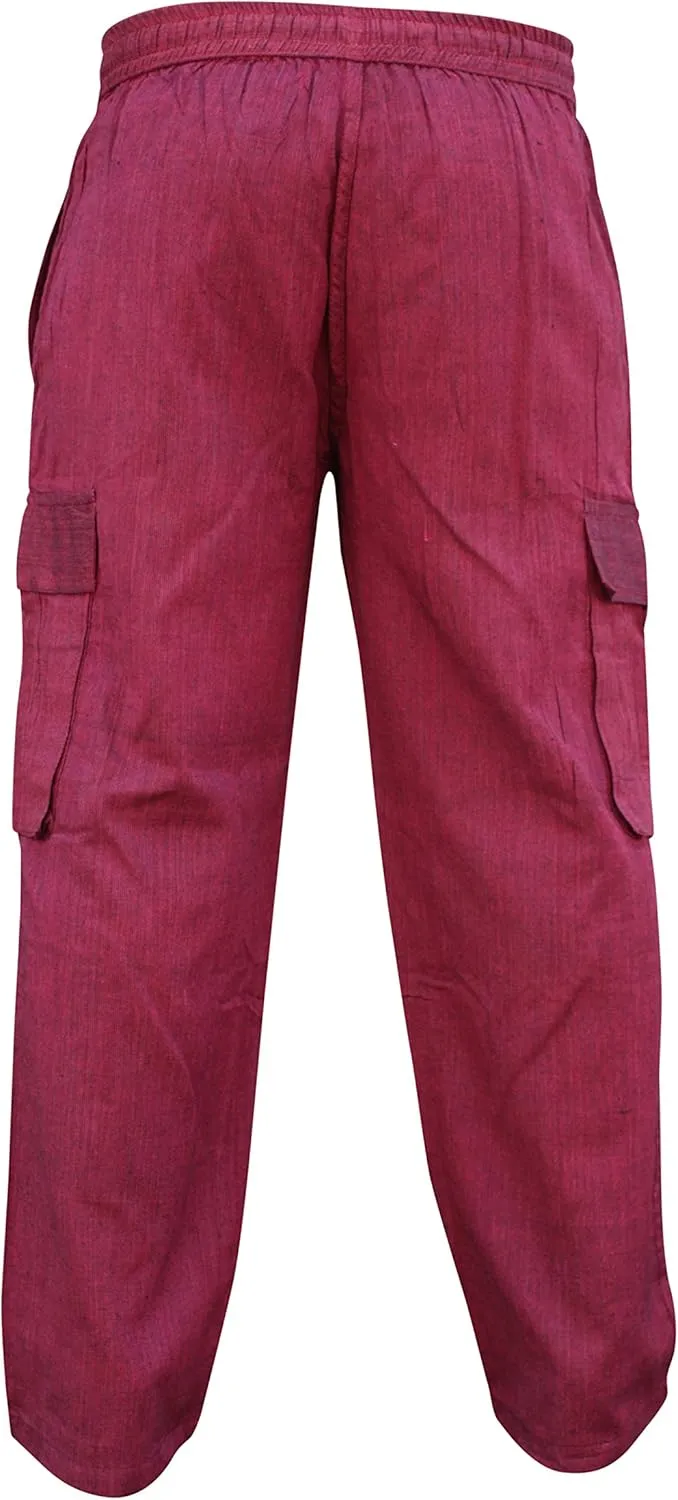 Shopoholic Fashion Mens Light Weight Plain Hippy Combat Trouser