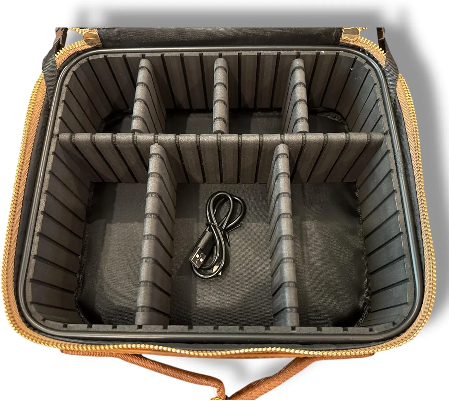 Simply Southern Creme Leather Makeup Travel Case With LED Mirror Light