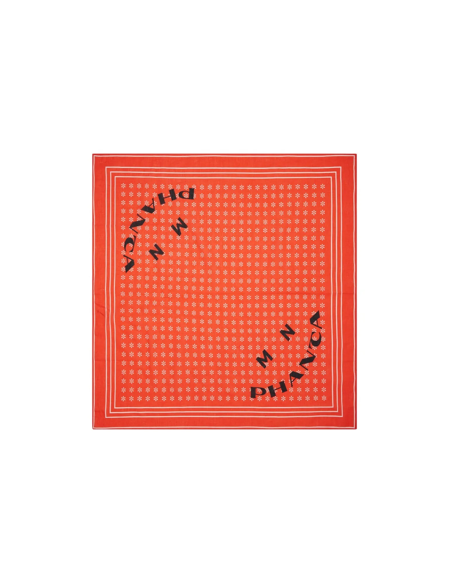 Soft Cotton Bloomy Scarf,  Cherry Tomato/White
