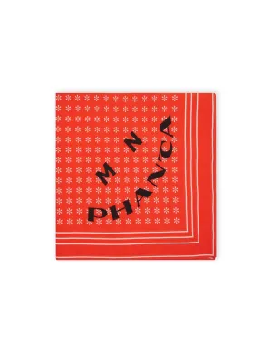 Soft Cotton Bloomy Scarf,  Cherry Tomato/White