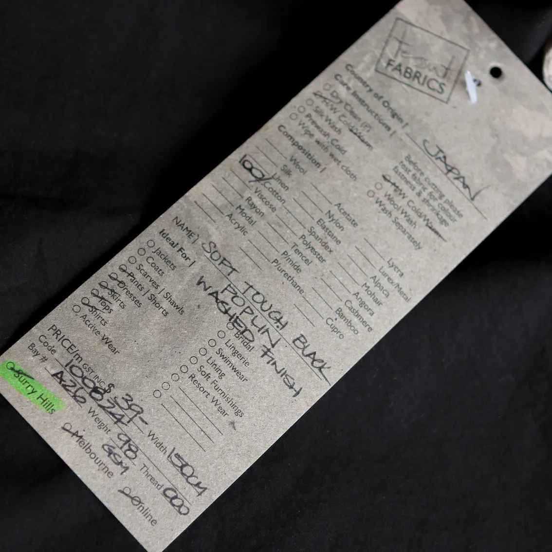 Soft Touch Black Poplin
