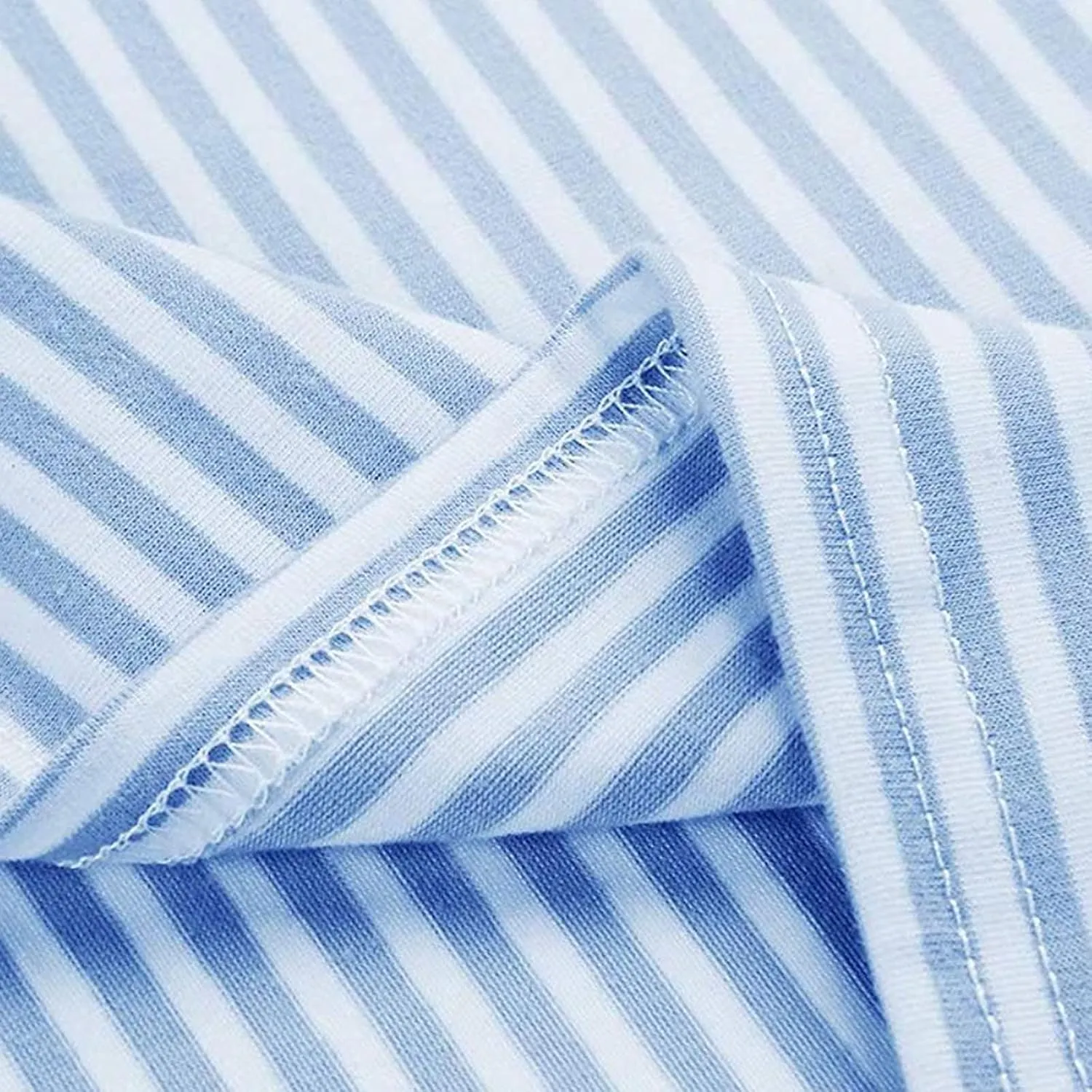 Striped Dress For Women Summer Short Sleeve Crewneck Dress Basic Solid Tie Waist Office T Shirt Dress With Pockets