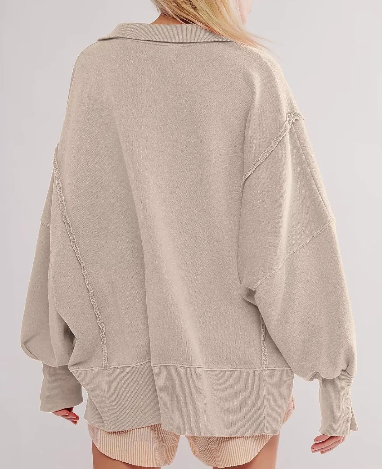 Sweatshirt for Women Fall Clothing for Women 2024 Trendy Henley Pullover Button Sweatshirts Tunic Tops S-2xl
