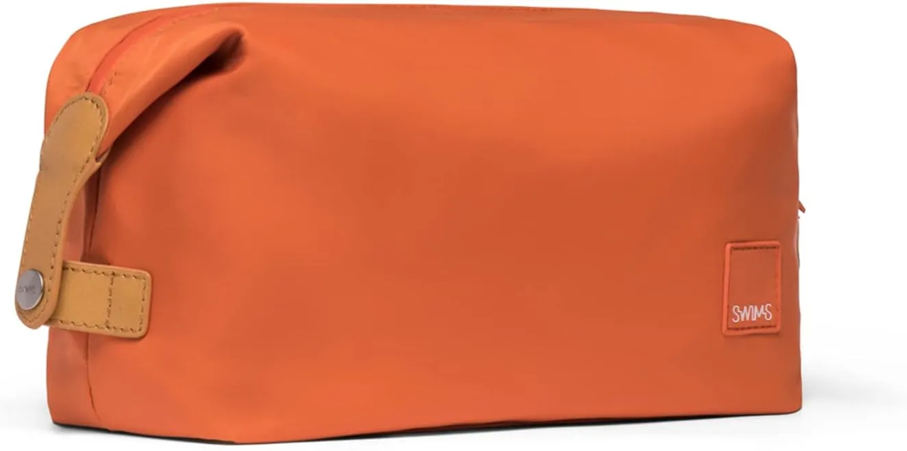 SWIMS Necessaire Lightweight Shave and Toiletry Bag, Dopp Kit, Bathroom Bag for Travel - Orange
