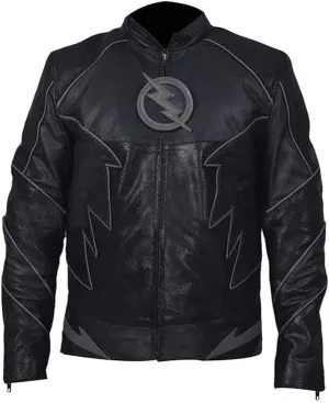 The Flash Black Zoom Hunter Halloween Leather Costume Jacket