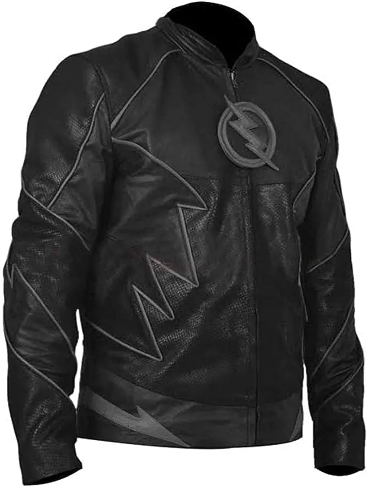 The Flash Black Zoom Hunter Halloween Leather Costume Jacket