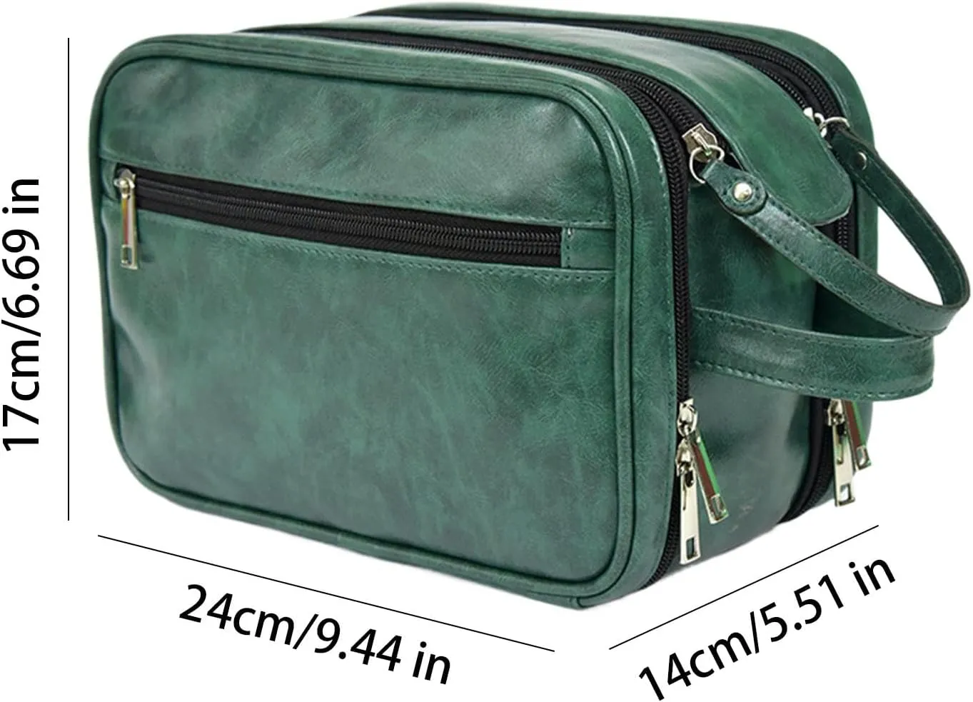 Toiletry Bag, Travel PU Shaving Case, 9.45x6.69x5.51 Inches Large Capacity Cosmetic Organizer, Bathroom Travel Bag, Perfect for Household Equipment and Traveling