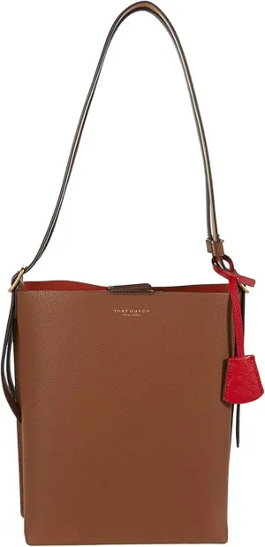 Tory Burch Light Umber Colorblock Leather Perry Bucket Bag