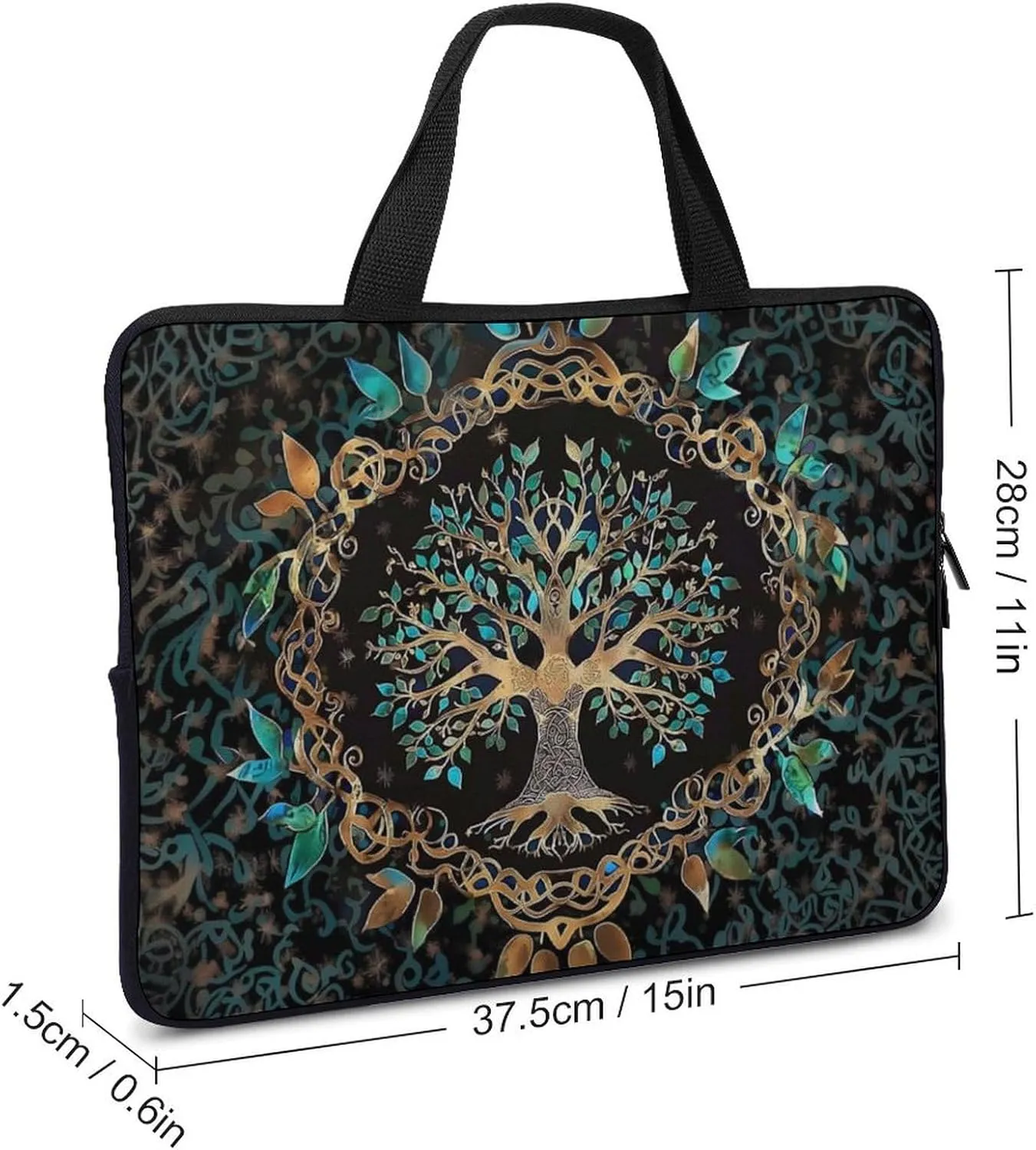 Tree of Life Bohemian Laptop Bag Laptop Case Computer Messenger Bag with Adjustable Shoulder Strap