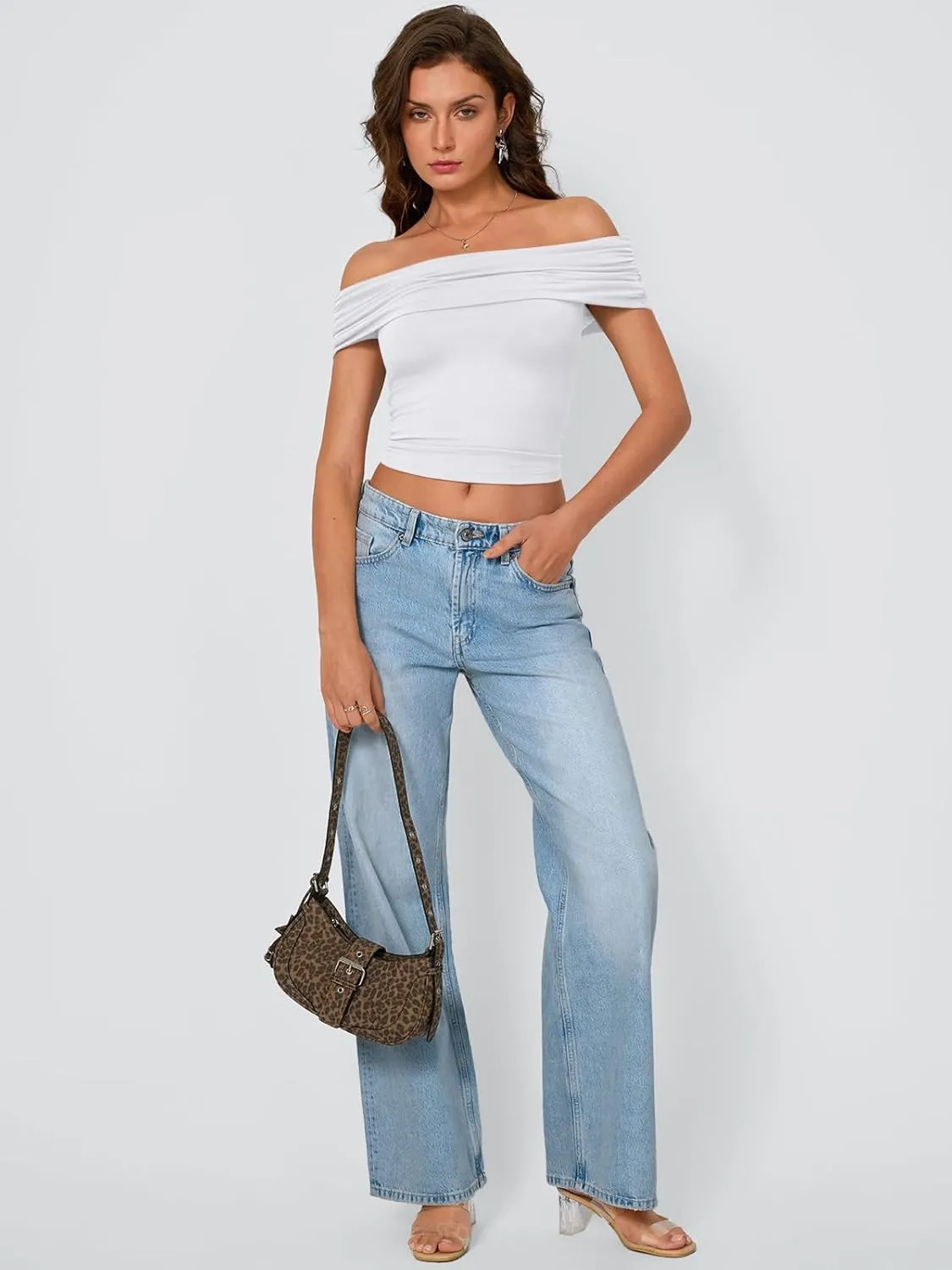 Trendy Queen Womens Off The Shoulder Tops Going Out Crop Summer Cute Y2k Shirts Tube Corset Basic Fashion Outfits 2025