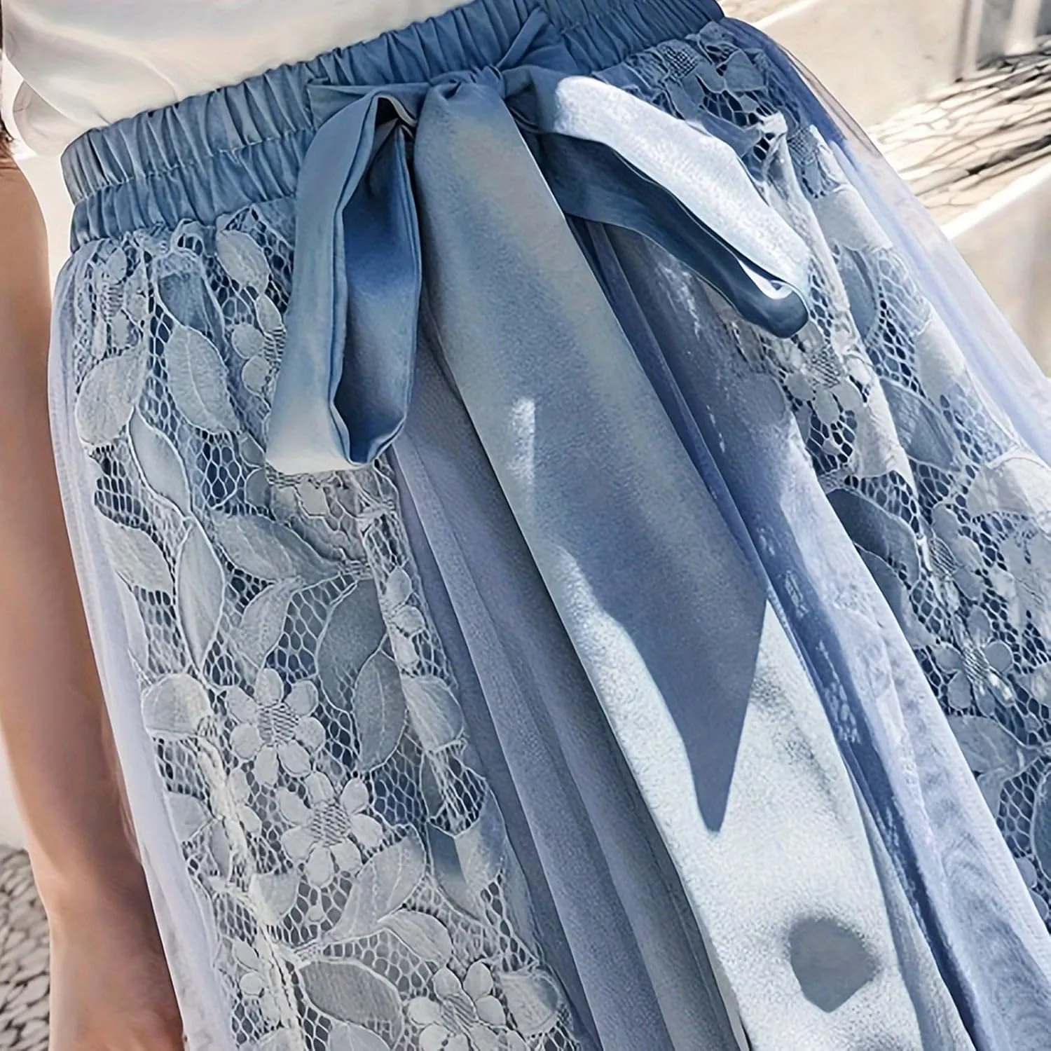 Tulle Skirts for Women High Waist Irregular Layered Mesh Midi Skirt Elegant Fairy Midi Long Length A-Line Skirts
