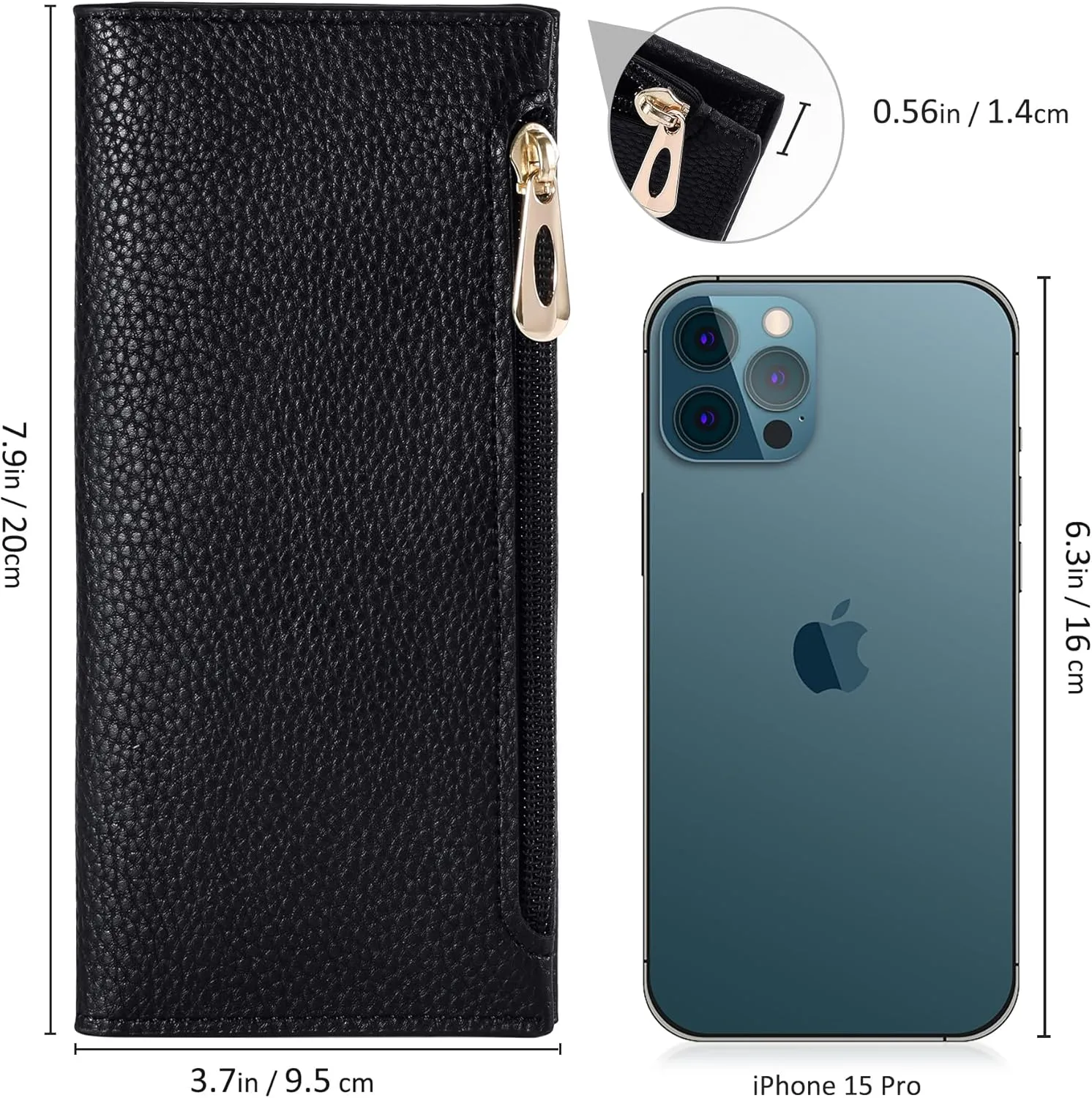 Ultra Slim Wallet for Women Bifold Leather RFID Blocking Credit Card Holder Ladies Womens Wallet with Zip Pocket