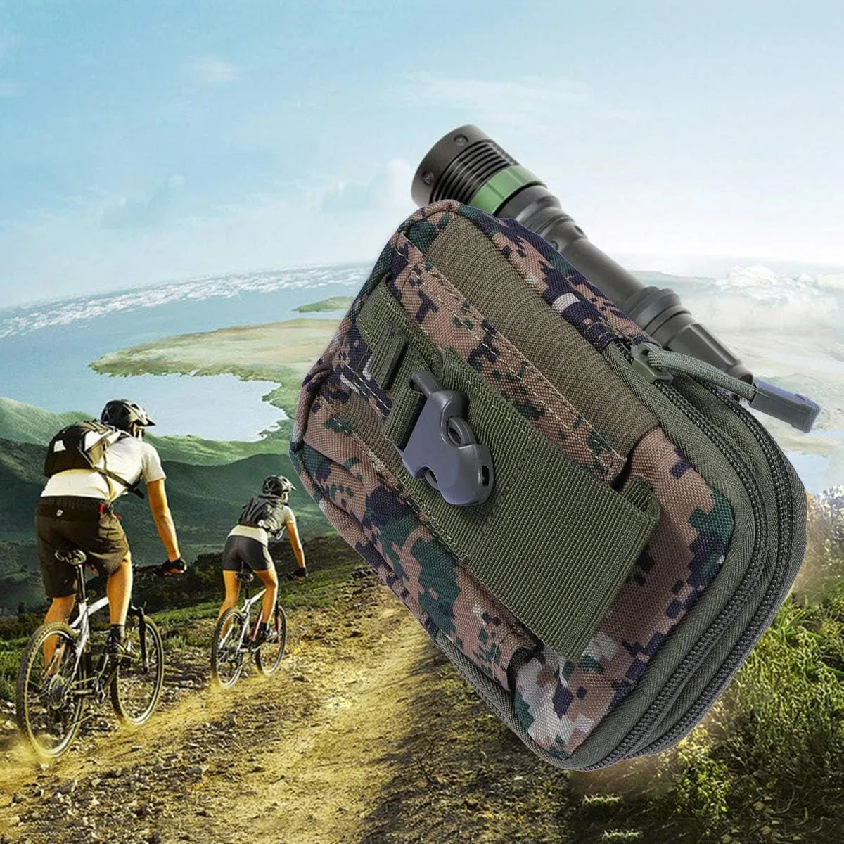 VALICLUD Duffle Waist Pack Hand Carry Camping Belt Bag Rucksack Outdoor Bumbag (Camouflage)