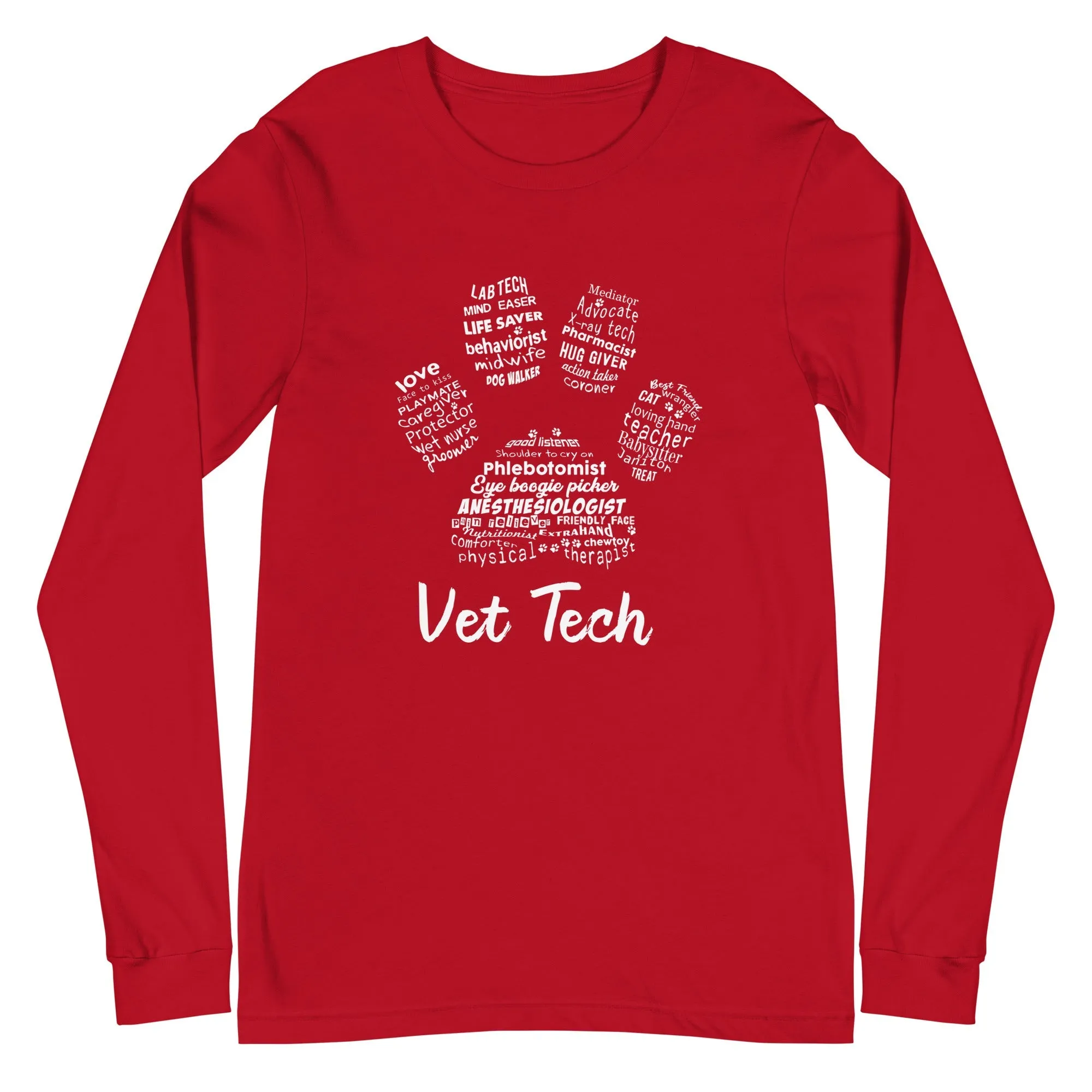 Vet Tech Pawprint Unisex Long Sleeve Tee
