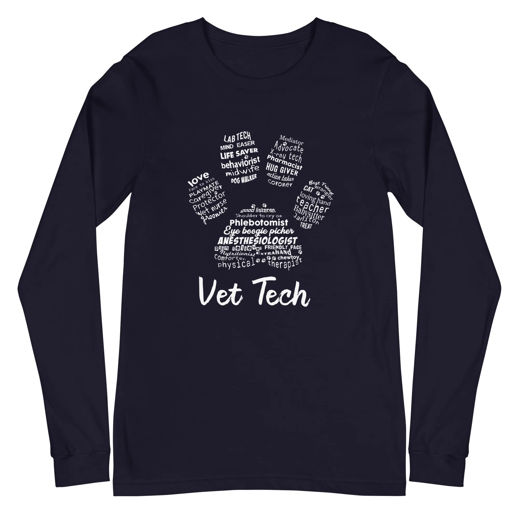 Vet Tech Pawprint Unisex Long Sleeve Tee