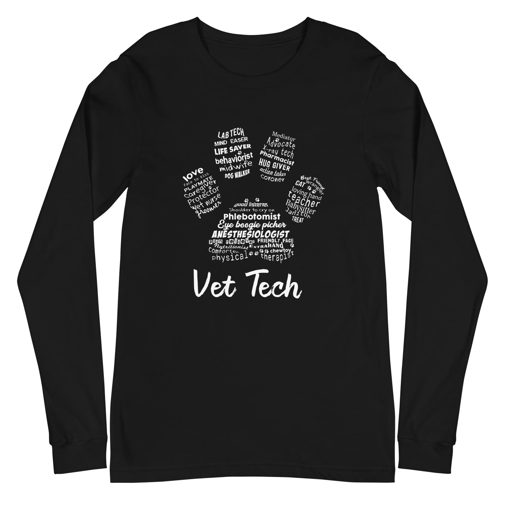 Vet Tech Pawprint Unisex Long Sleeve Tee