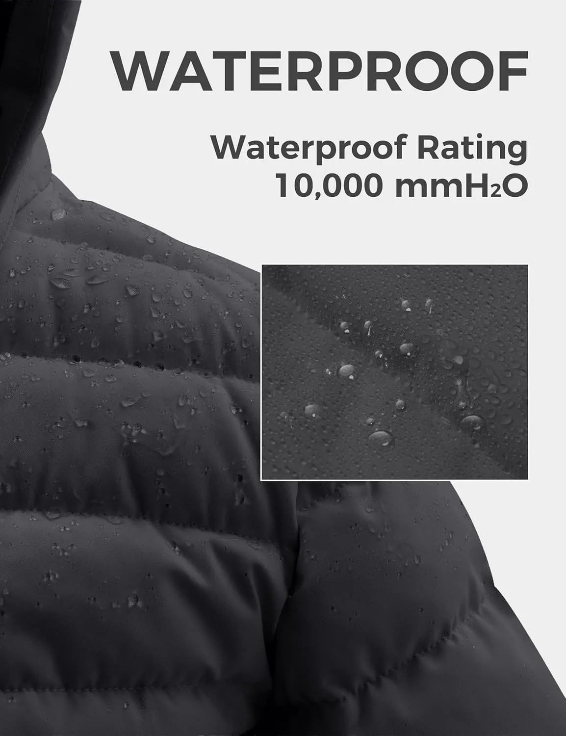 wantdo Men's Quilted Puffer Jacket Hooded Waterproof winter jacket Warm Puffer Coat Outwear