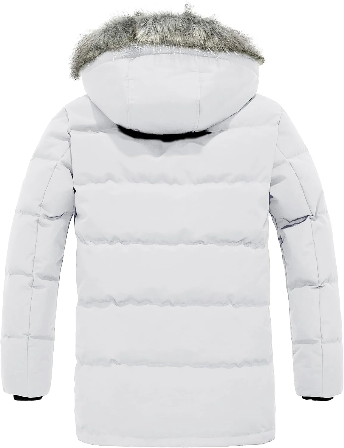 wantdo Men's Winter Jacket Thicken Winter Coat Warm Puffer Jacket with Faux Fur Hood