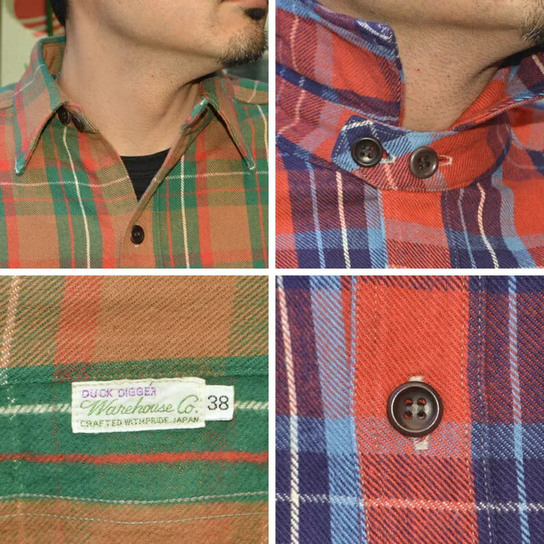 WARE HOUSE "Lot 3022 F & G" Flannel Shirts With Chinstrap