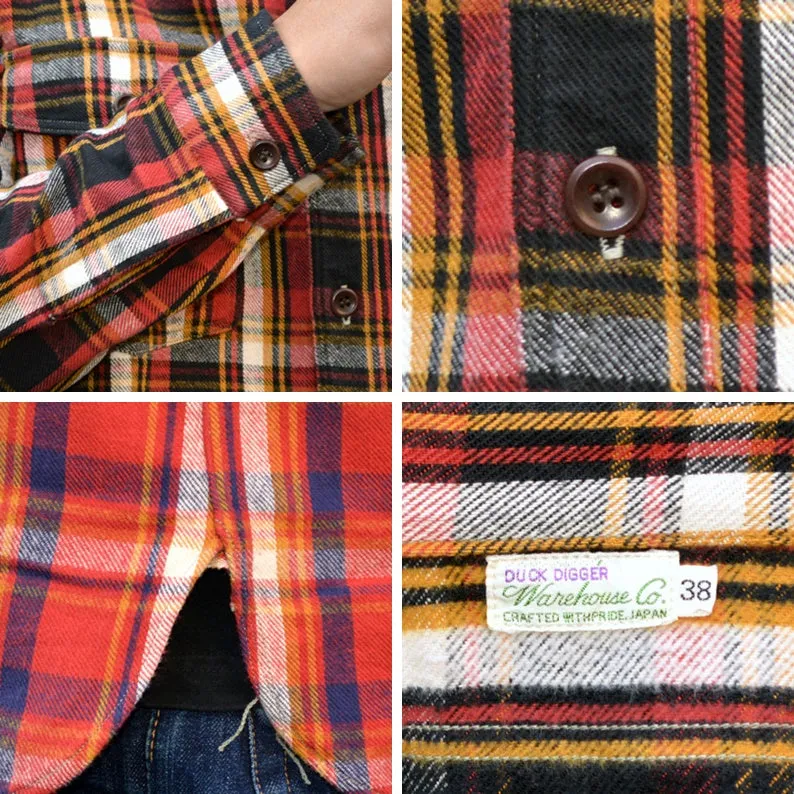 WARE HOUSE "Lot 3022 G" Flannel Shirts With Chinstrap