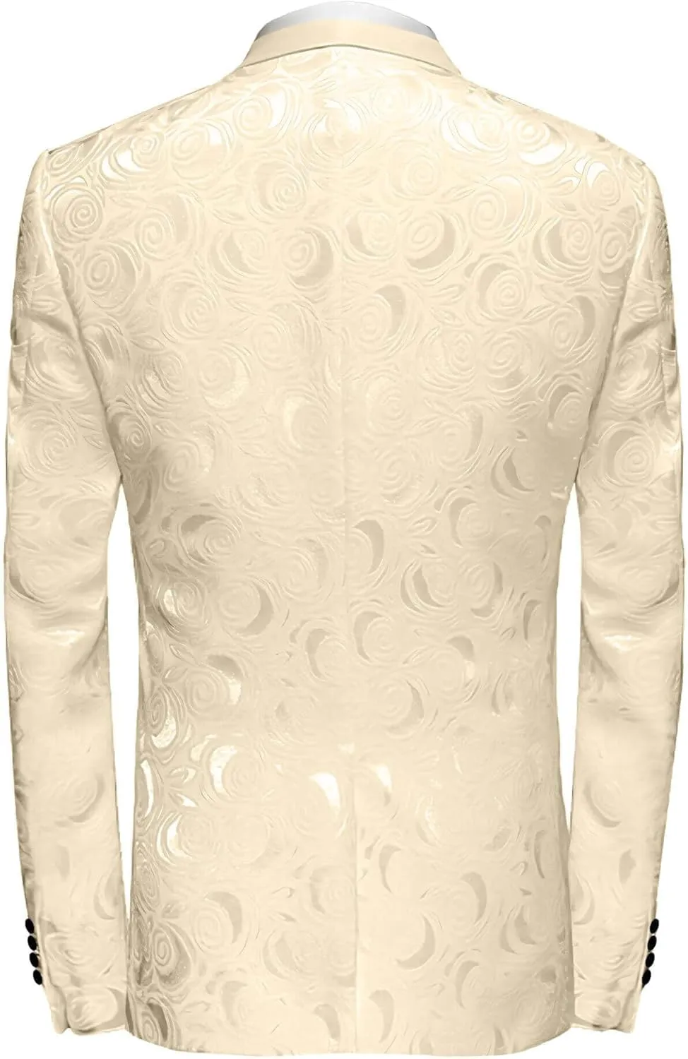 Wemaliyzd Men's 3 Pieces Jacquard Wedding Suit Classic Fit Blazer Vest Pants