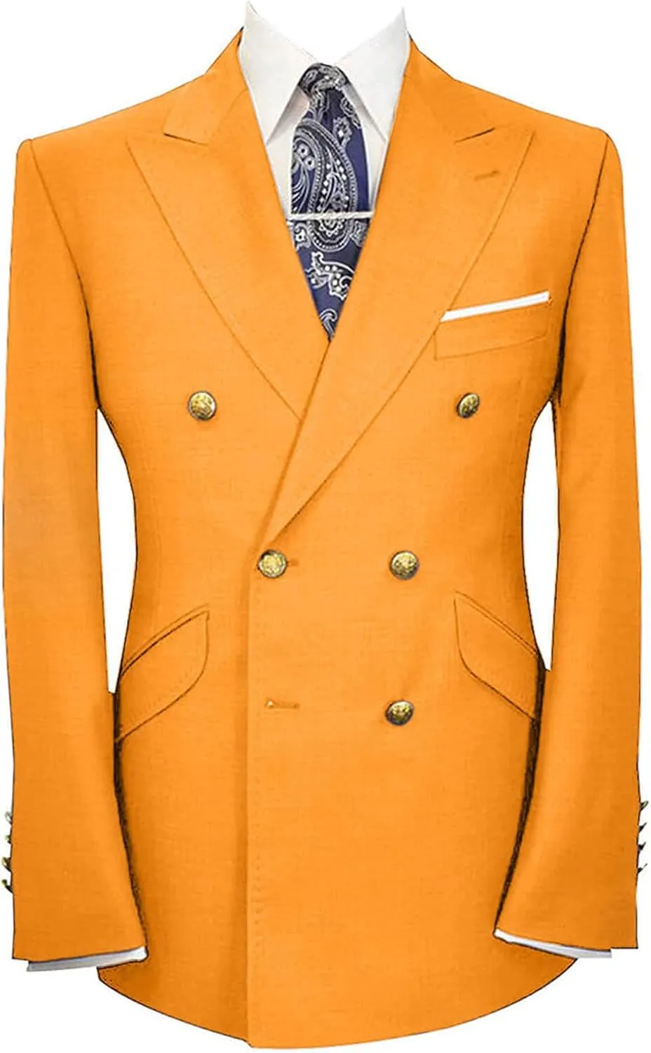 Wemaliyzd Men's Sport Coat Classic Fit Peak Lapel Double Breasted Suit Blazer
