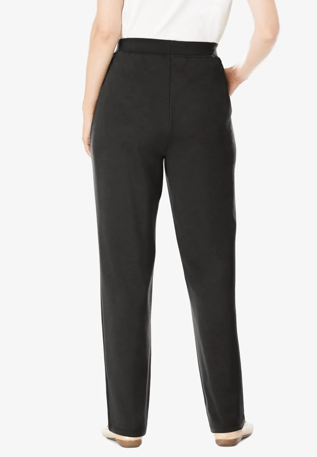 Woman Within Plus Size Straight Leg Ponte Knit Pant