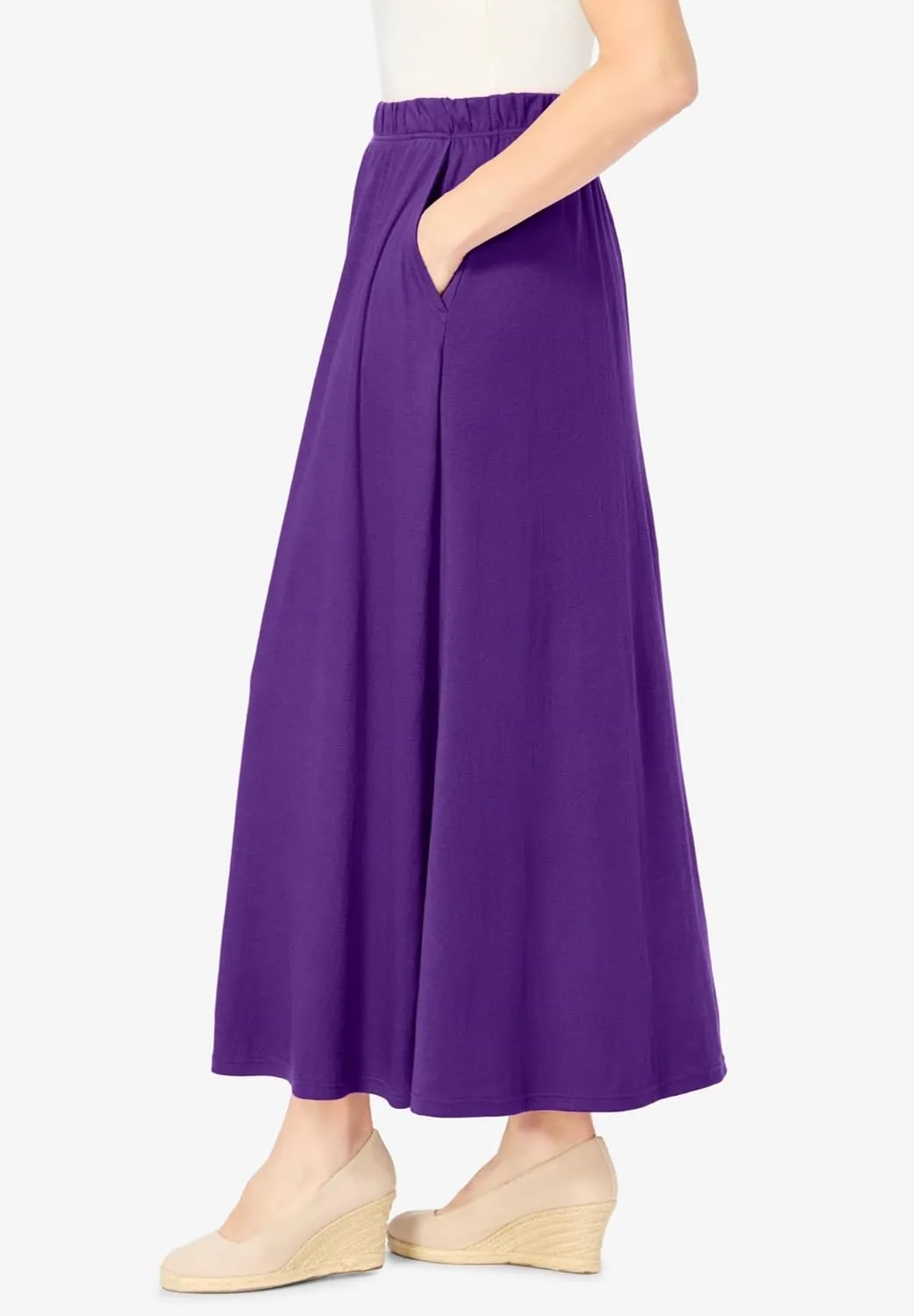 Woman Within Women's Plus Size Petite 7-Day Maxi Skirt