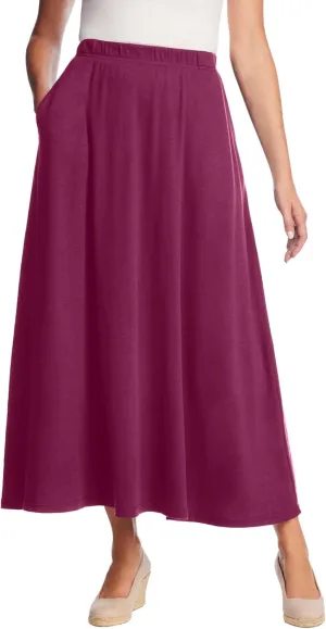 Woman Within Women's Plus Size Petite 7-Day Maxi Skirt
