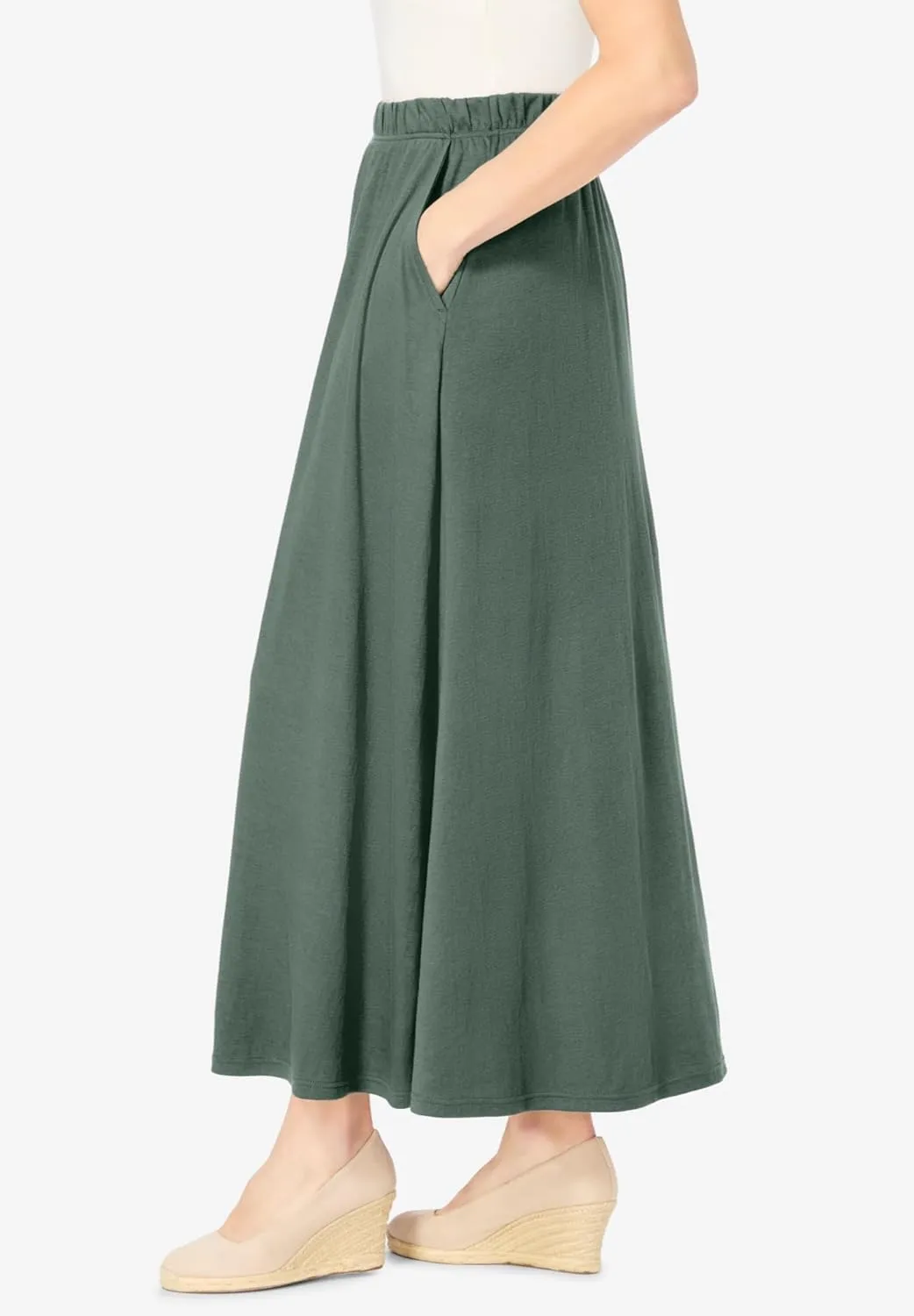 Woman Within Women's Plus Size Petite 7-Day Maxi Skirt