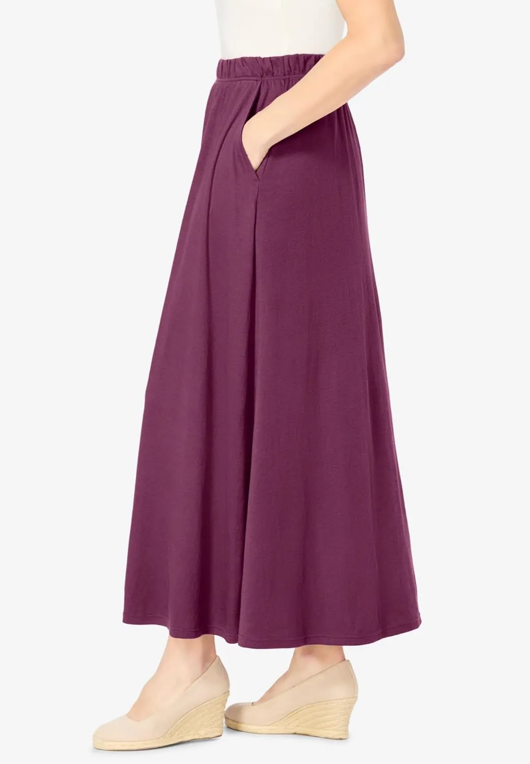 Woman Within Women's Plus Size Petite 7-Day Maxi Skirt