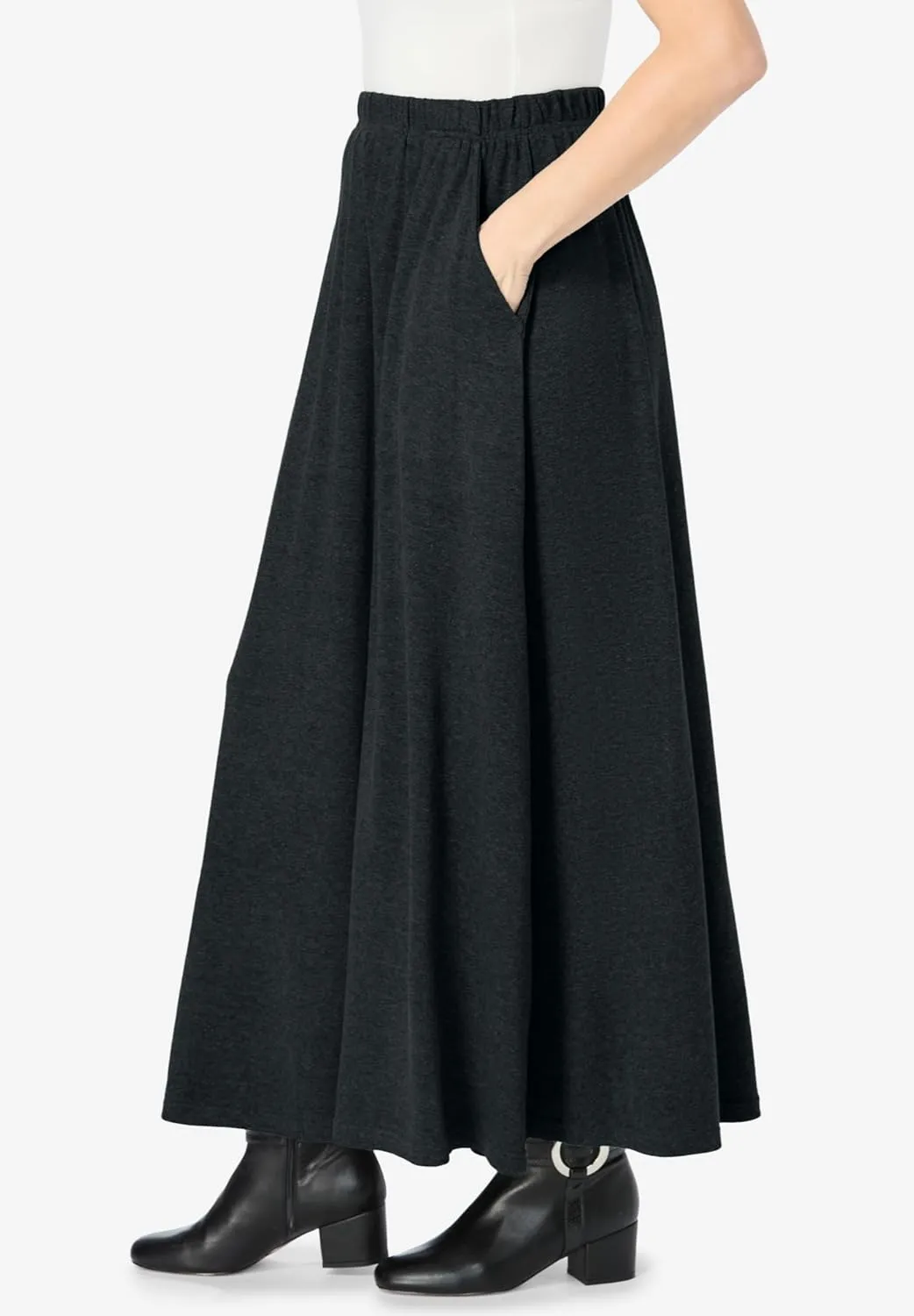 Woman Within Women's Plus Size Petite 7-Day Maxi Skirt