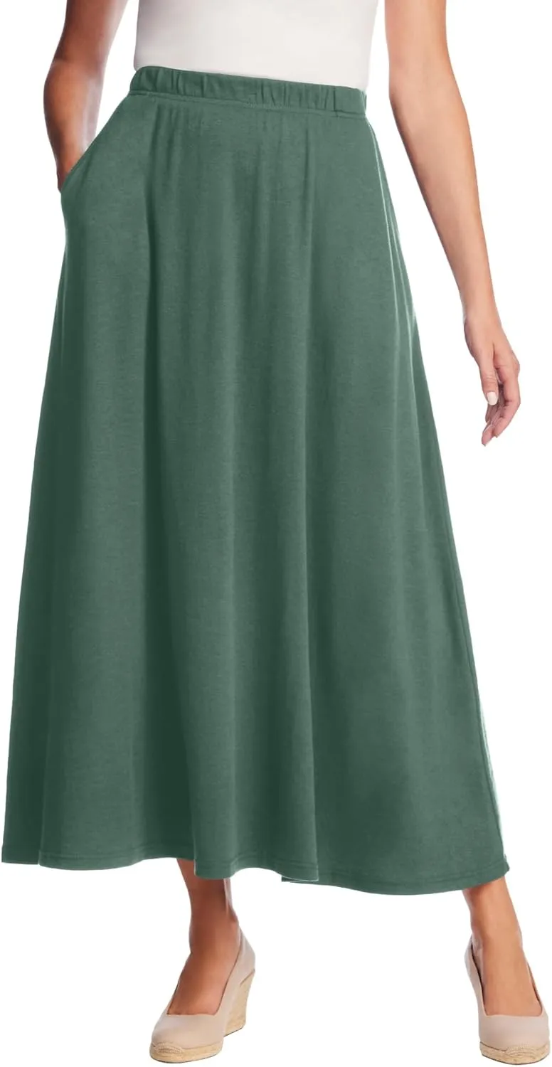 Woman Within Women's Plus Size Petite 7-Day Maxi Skirt