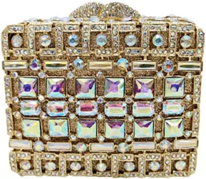 Women Box Crystal Clutch Purse Elegant Formal Purses Bridal Rhinestone Handbags Party Clutch Bag