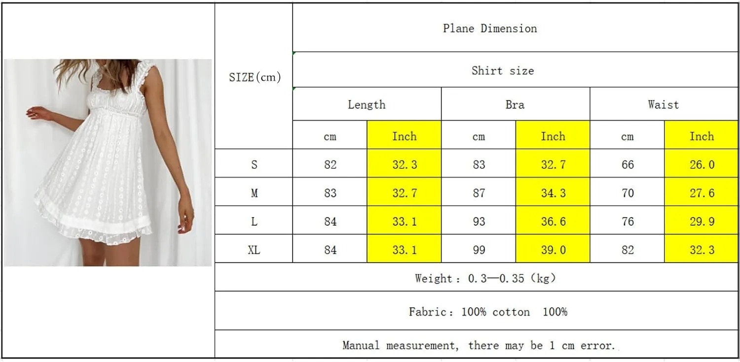 Women Floral Embroidery Mini Dress Sleeveless Ruffle A-line Loose Flowy Short Dress Beach Party Graduation Dress