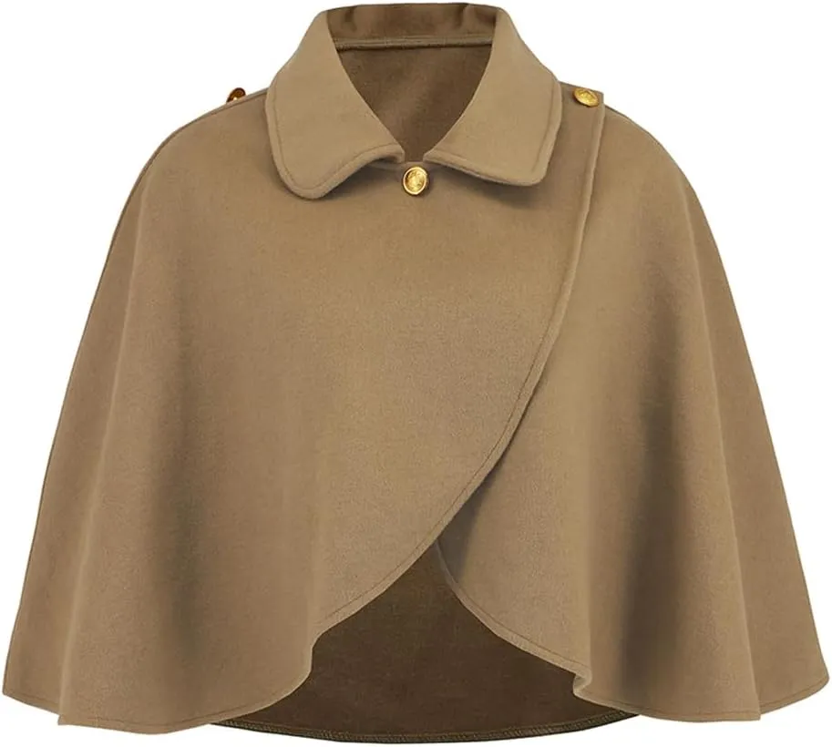 Women's Elegant Cape Cloak Coat Casual Business Party Office Warm Poncho Jacket