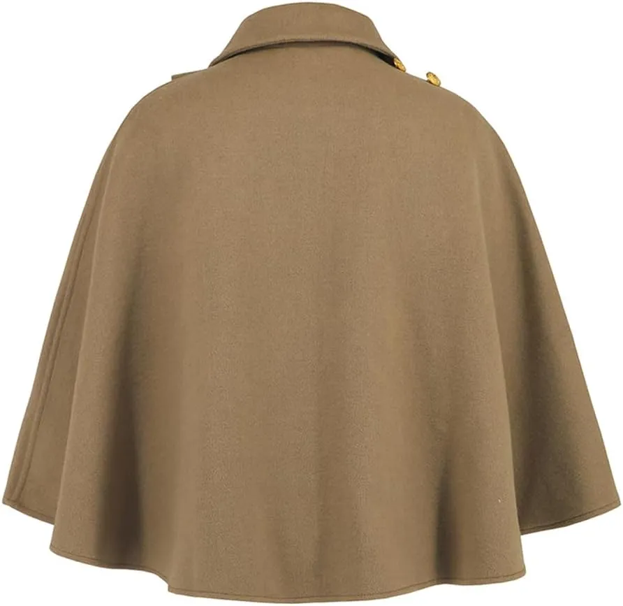 Women's Elegant Cape Cloak Coat Casual Business Party Office Warm Poncho Jacket