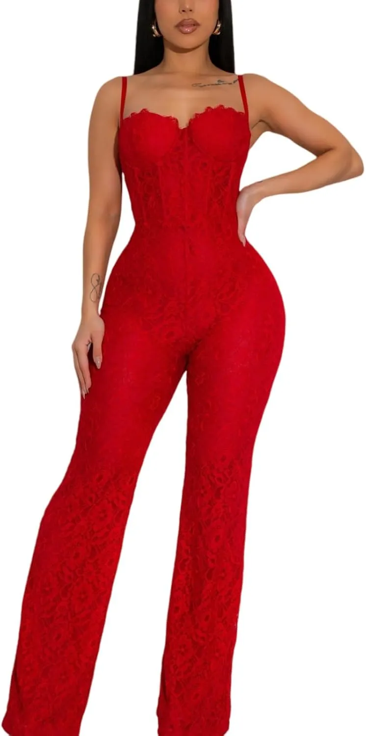Women's formal elegant and sexy straight pants business party jumpsuit