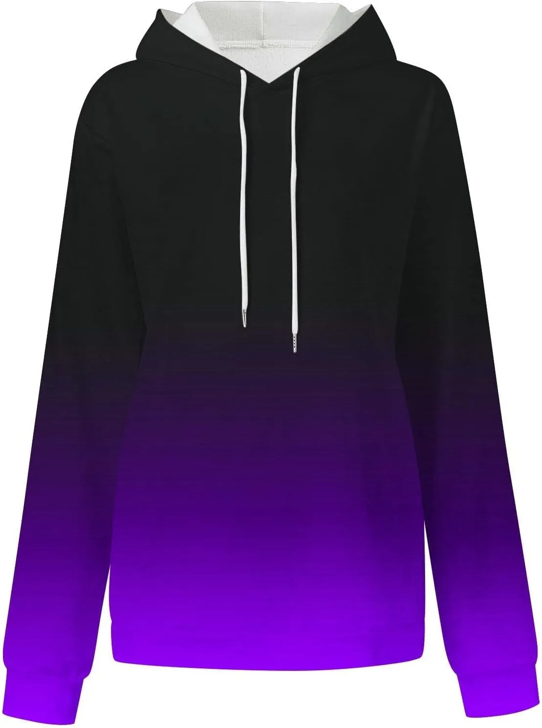 Womens Gradient Print Oversized Sweatshirt Drawstring Pullover with Pocket Trendy Sweater Tops Fashion Clothes