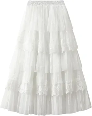 Women's High Waisted Slim Long Skirt Midi Long Fairy Skirt