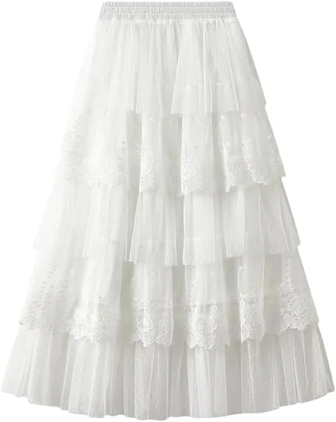 Women's High Waisted Slim Long Skirt Midi Long Fairy Skirt