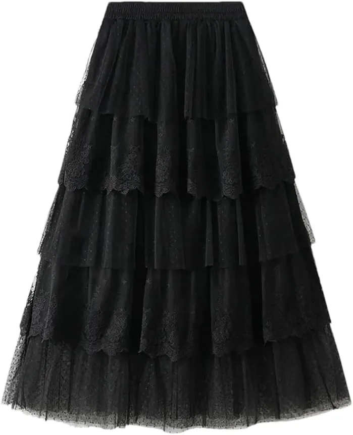 Women's High Waisted Slim Long Skirt Midi Long Fairy Skirt
