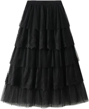 Women's High Waisted Slim Long Skirt Midi Long Fairy Skirt