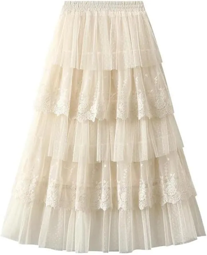 Women's High Waisted Slim Long Skirt Midi Long Fairy Skirt