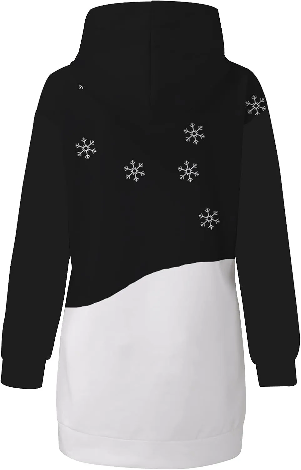 Women's Hoodies Sweatshirt Dresses Fashion Christmas Print Casual Loose Long Sleeve Pullover Jumper Plus Size