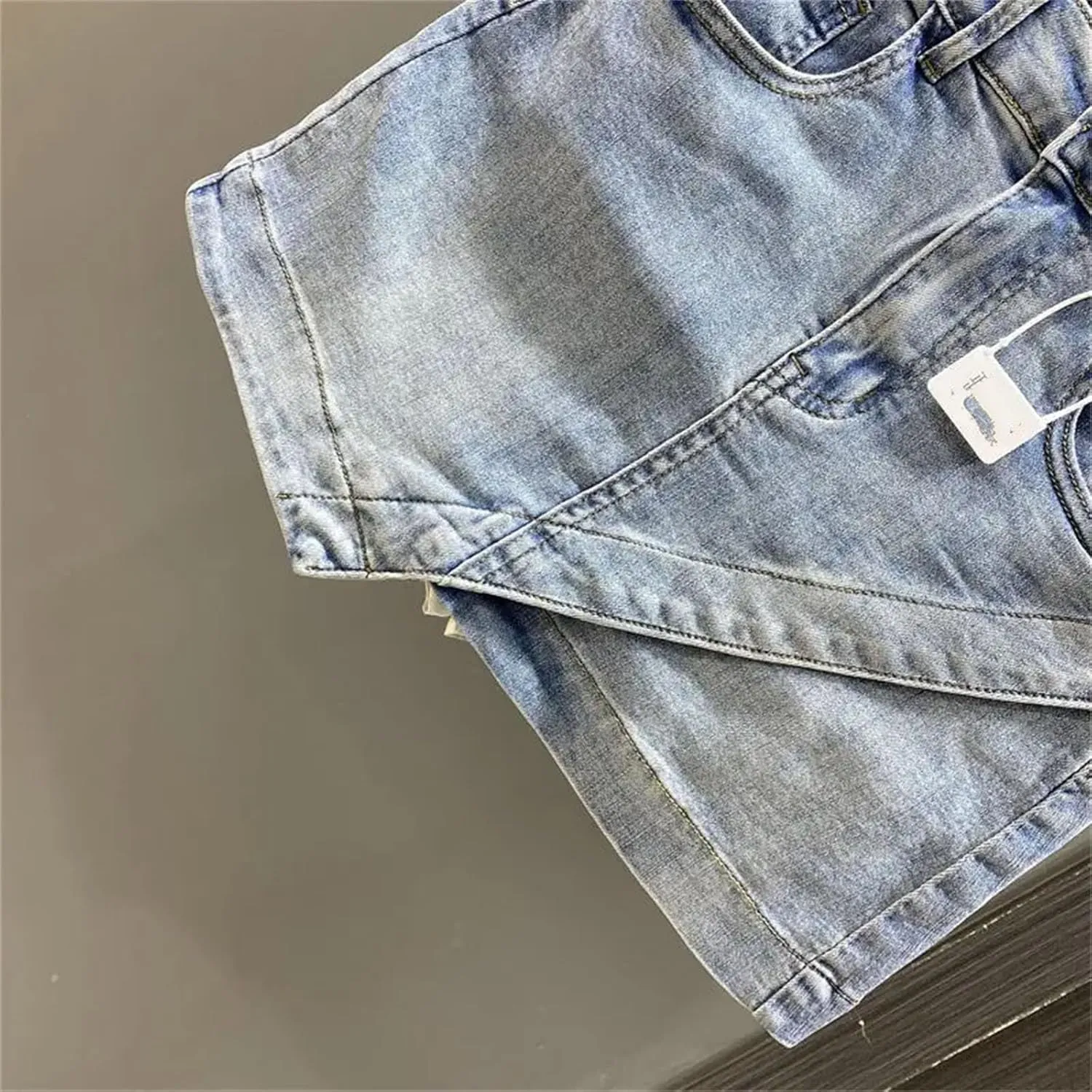 Women's Irregular Denim Short Skirt Summer High Waisted A-Line Slim Wrap Hip Jeans Skirts