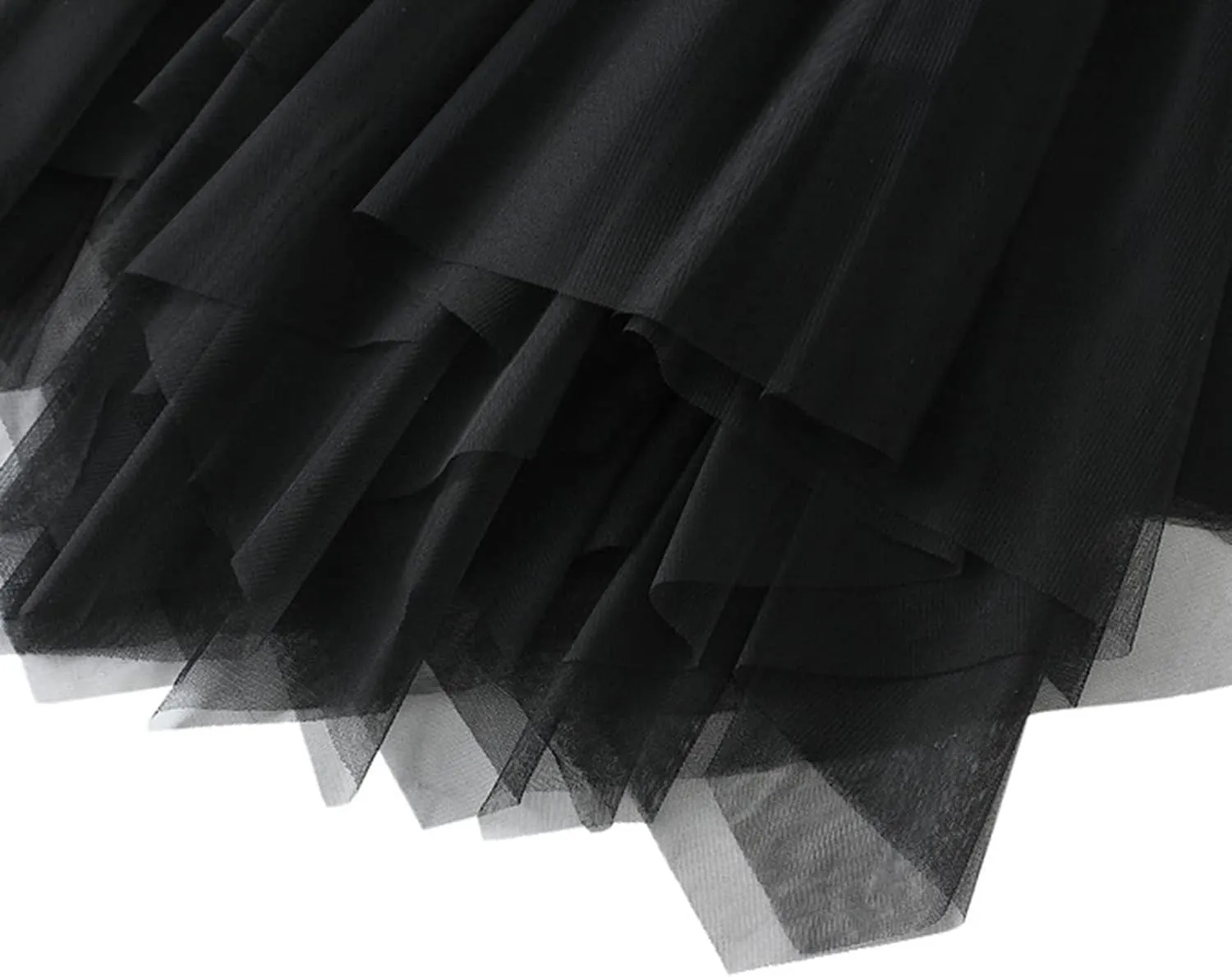 Women's Layered Midi Skirt,Fairy Elastic Waist A Line Tutu Tulle Skirt Princess Petticoat