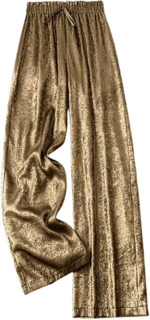 Women's Linen Baggy Pants Summer Casual Vacation High Waist Straight Leg Trousers Trendy Beach Pant
